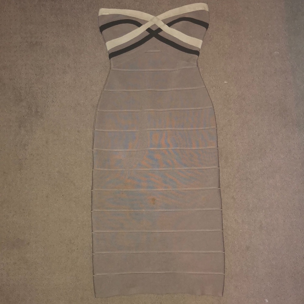 Herve Leger bodycon strapless Dress